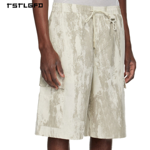 OEM ODM Bleach Wash Shorts Relaxed Fit Polyester Blend Summer Street Style Cargo Shorts - Product Image 1