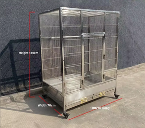 Jaula Extra Grande de Acero Inoxidable para Loros, Jaula Resistente para Cría de Aves en Interiores, para Guacamayos - Product Image 1