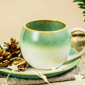 Vente en gros usine – Nouvelles tasses en céramique de porcelaine grande capacité 450 ml, couleur dégradée sous glaçure, haute esthétique, cadeaux d'affaires, sans danger pour les aliments - Product Image 3