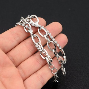 Pulsera de Cadena Geométrica de Doble Capa de Diseño Exclusivo y Popular, Pulseras Unisex de Acero de Titanio Personalizadas, Joyería de Moda - Product Image 1