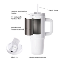 Vaso Térmico de Acero Inoxidable de 40oz (1200ml) para Sublimación, Personalizable al por Mayor, con Asa y Pajita, de la Marca PYD Life Manufacturer