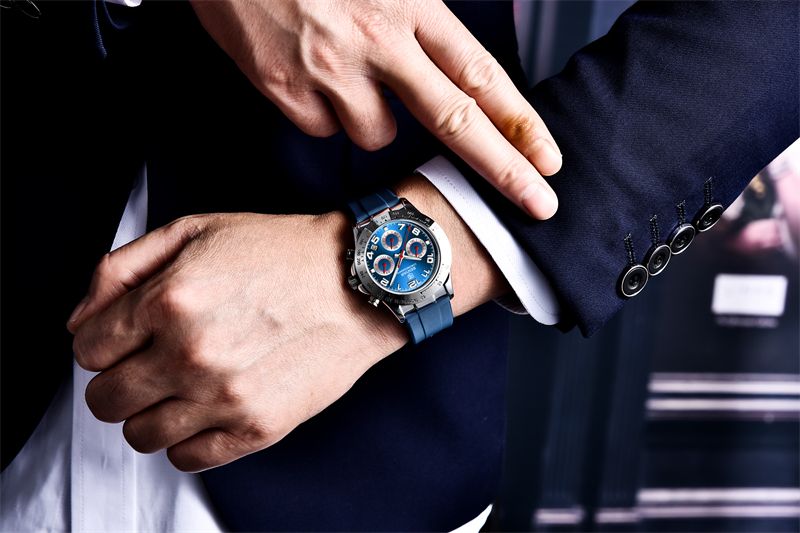 Top Brand BENYAR New Men Quartz Wristwatches Luxury Silicone Chronograph 30M Waterproof Sports Watch for Men reloj hombre