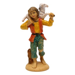 Figura de Pastor con Oveja en el Hombro, 10 cm de Alto - Product Image 1