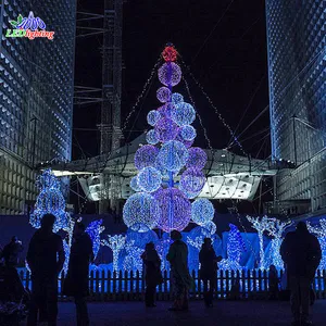 Dekorasi pohon Natal besar, lampu raksasa besar 3M Led 3D Motif dunia luar ruangan pohon bola Natal 6M