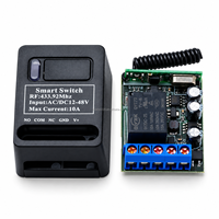Penerima Remote Control Nirkabel RF Universal 433MHz AC/DC 12-48V 10A Modul Relay untuk Otomatisasi dan Kontrol Rumah