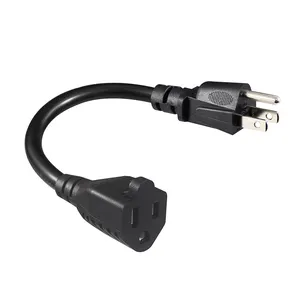 1m Male to female Electric Plug Usa 3 Pin American Wire Nema 5-15P To 5-15R Extension Ac Power Cord Cable