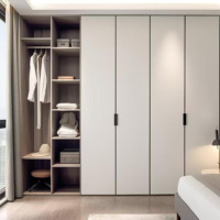 Armoire autoportante moderne personnalisable avec coiffeuse intégrée et meuble de rangement pour chambre d'appartement