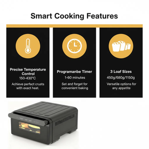 Electric <strong>3</strong> Loaf Sizes (<strong>1</strong>-2.5LB) 2200W Stainless Steel Air Fryer Oven Bread <strong>Maker</strong> Digital Control 150-430 Temp 60-Min Household - Product Image 4