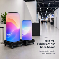Écran d'affichage LED en forme de canette, signalisation numérique couleur pleine cylindrique en forme de canette de boisson pour la promotion publicitaire en magasin