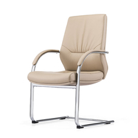 Chaise de bureau exécutive en cuir moderne avec hauteur réglable, design ergonomique, pied fixe pour la maison et le bureau