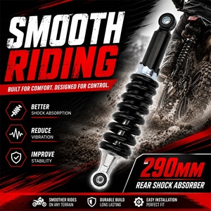 Amortisseur arrière réglable de 290 mm, suspension à amortissement, ressort de 10 mm pour accessoires de moto tout-terrain de 50, 125 et 150 cm³ - Product Image 1