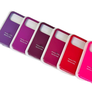 Coque en silicone véritable de couleur unie pour <span class=keywords><strong>iPhone</strong></span> 17 16 15 14 <span class=keywords><strong>Pro</strong></span> <span class=keywords><strong>Max</strong></span>, vente en gros, luxe, antichoc - Product Image 1