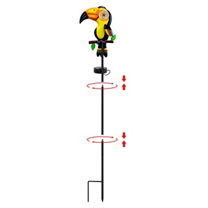Nouvelle conception brevetée petits yeux LED rotatifs 360 effet clignotant réaliste simulé lumières de pelouse de jardin solaire - Product Image 6