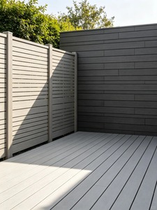 Panneaux de clôture en composite <span class=keywords><strong>bois</strong></span>-plastique écologiques WPC pour jardin, extérieur, coupe-vent, ignifuges, sécurité accrue, clôture de cour - Product Image 4
