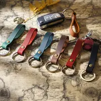 Porte-clés Crazy Horse en cuir véritable, fait à la main, porte-clé