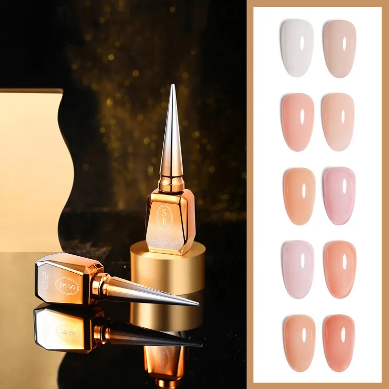 15ml Gel Nail Polish Nude Color Series No Wipe Top Coat Base Coat UV/LED Soak Off Gel Polish for Manicure and Pedicure Nails DIY