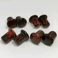QXB Plug en obsidienne acajou naturelle à simple ébavure, best-seller, plugs en pierre, bijoux de corps, piercing, vente en gros, unisexe, certifié GIC