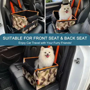 GeerDuo ayarlanabilir taşınabilir küçük köpek araba koltuğu köpek yükseltici koltuk klipsli tasma ile araba için
