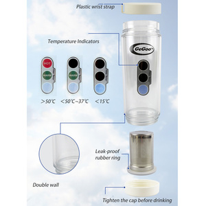 Botella de plástico de tipo comercial de 380ML y 480ML, botella de partición de té con separación de agua de té de doble capa con pantalla de temperatura de cuerda - Product Image 6