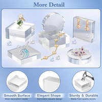 Magasin de bijoux utiliser des anneaux en acrylique transparent bloc d'affichage socle en acrylique Base de support pour le maquillage parfum affichage Riser PMMA bloc