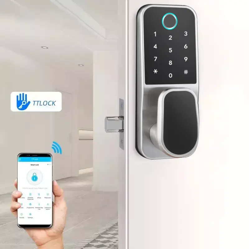 Modern American Fingerprint Phone App Control Security Door Smart Door Lock