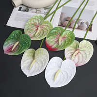Bunga Anthurium Sutra Buatan Real Touch - Tahan UV Ramah Lingkungan Dekorasi Buatan Tangan untuk Pernikahan Paskah Natal