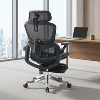 Chaise de bureau ergonomique moderne 6D à dossier haut pivotant en maille avec appui-tête réglable 4D et accoudoirs relevables 4D - Empilable et à roulettes