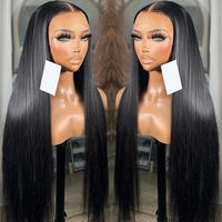 Perruques brésiliennes en cheveux naturels, frontales en dentelle, à ondulations profondes et lâches, pour femmes noires des États-Unis, perruque frontale en cheveux humains, bouclée crépue, sans colle, avec dentelle HD complète
