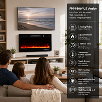 Cheminée électrique encastrable et murale 2-en-1 1500W/750W CTUVus avec contrôle intelligent Wi-Fi, fabriquée en Thaïlande