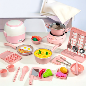 2026 Little Girls Cooking Mini <b>Kitchen</b> Playset With Stove Tableware Pretend <b>Play</b> Toy For Children <b>Role</b> Playing And Gift Giving - Product Image 1