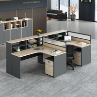 Ensemble de chaises de bureau avec cloison de séparation, design minimaliste moderne, en forme de T/E/F/I/L, démontable et assemblable, pour 2-4-6 personnes