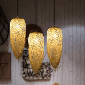 Lampes suspendues en bambou chinois, design nordique, lampes suspendues pour la cuisine, décoration intérieure, <span class=keywords><strong>luminaire</strong></span>, loft japonais, luminaires suspendus LED - Product Image 2