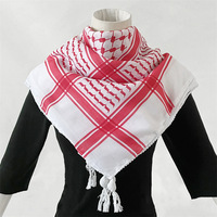 Écharpe de Palestine Tactique Yashmagh Shemagh Unisexe Noir Arabe Hommes Arafat Écharpe Keffiyeh avec Pompon