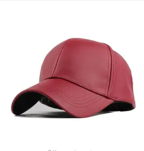 Klassische schlichte Pu-Leder mütze und Hut Frauen Männer Mode leere Baseball mütze