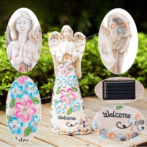 Figurines d'ange de jardin Décoration extérieure Ange solaire avec 6 LED Décoration de tombe de cimetière - Product Image 3