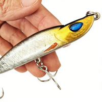 Alfa Sert Batar Tip Kalem Şekilli Yem Yapay Swimbait 3D Simülasyon Gözlü Üçlü İğneli Uzun Atışlı