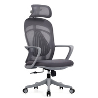 Chaise de bureau ergonomique moderne pivotante en maille avec appui-tête réglable, chaise de luxe en plastique et nylon pour personnel, vente en gros de mobilier