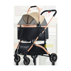 Poussette pliable pour <span class=keywords><strong>chien</strong></span> et chat BNDC Benedict en plastique avec absorption des chocs, panier amovible, 4 roues, compatible moto et <span class=keywords><strong>voiture</strong></span> - Product Image 5