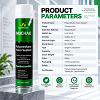 Scellant en mousse de polyuréthane anti-âge à expansion rapide haute performance A31 750ML pour l'étanchéité des joints de portes et fenêtres