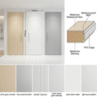 Porte intérieure écologique en bois mélaminé de haute qualité avec âme en bois massif HDF et bordure PUR, idéale pour appartement et chambre à coucher, vente en gros