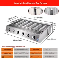 Grill à gaz liquéfié commercial sans fumée en acier inoxydable Garantie Grill de rue extérieur Brochettes Huîtres Gluten
