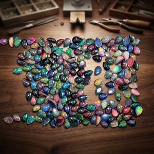 Opale naturelle en pierre précieuse, forme poire, taillée à la main, pour la fabrication de bijoux et accessoires, composants, pierre en vrac - Product Image 3