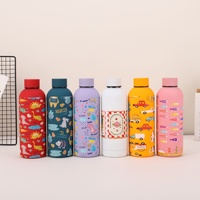 Termo de Acero Inoxidable con Diseño de Dibujos Animados para Niños, Personalizado con Logotipo de Fábrica al por Mayor, Libre de BPA, Regalo Escolar, para Viajes al Aire Libre