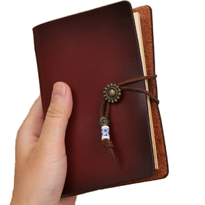 Retro Leather 6-Hole Loose <b>Leaf</b> Planner Notebook Refillable Hand Ledger Organizer Thermal PU Cover Ready-Made Logo Pocket Diary - Product Image 1
