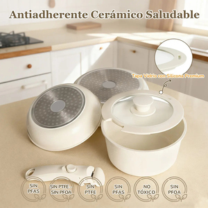 Modern Ceramic Marble Coated Pot Pan Silicone Glass Lids Bakelite Handles Non-Stick Forged Aluminum <b>Cookware</b> <b>Set</b> Gas <b>Induction</b> - Product Image 3