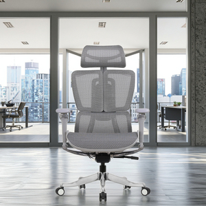 인체 공학적 중국 사무실 홈 책상 의자 현대 리프트 하이 백 의자 조정 가능한 머리 받침 메쉬 세련된 컴퓨터 의자 디자인 - Product Image 1