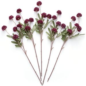 Fleur en soie artificielle, pissenlit à 5 têtes, chrysanthème de table, mini boule de couleur automne, pour décoration de mariage et de salon - Product Image 3