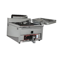 Friteuse industrielle professionnelle en acier inoxydable de haute qualité, 12 L, chauffée au gaz, pour friture à haute température en restauration