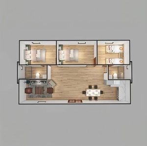 Nhà CONTAINER đúc sẵn có thể gập lại và di động phù hợp để lắp ráp nhanh chóng các ký túc xá trại, khách sạn và Túp lều ăn uống. - Product Image 6