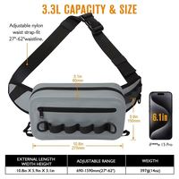 Sac banane de pêche portable à coque rigide avec fermeture hermétique et coussinet en maille respirante pour la pêche en wading toute la journée, la pêche depuis le rivage et les activités de plein air